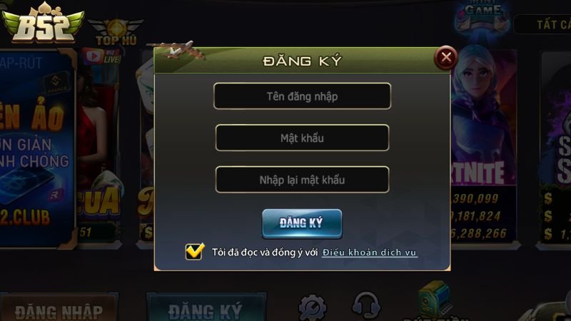 Đăng ký đăng nhập B52CLUB